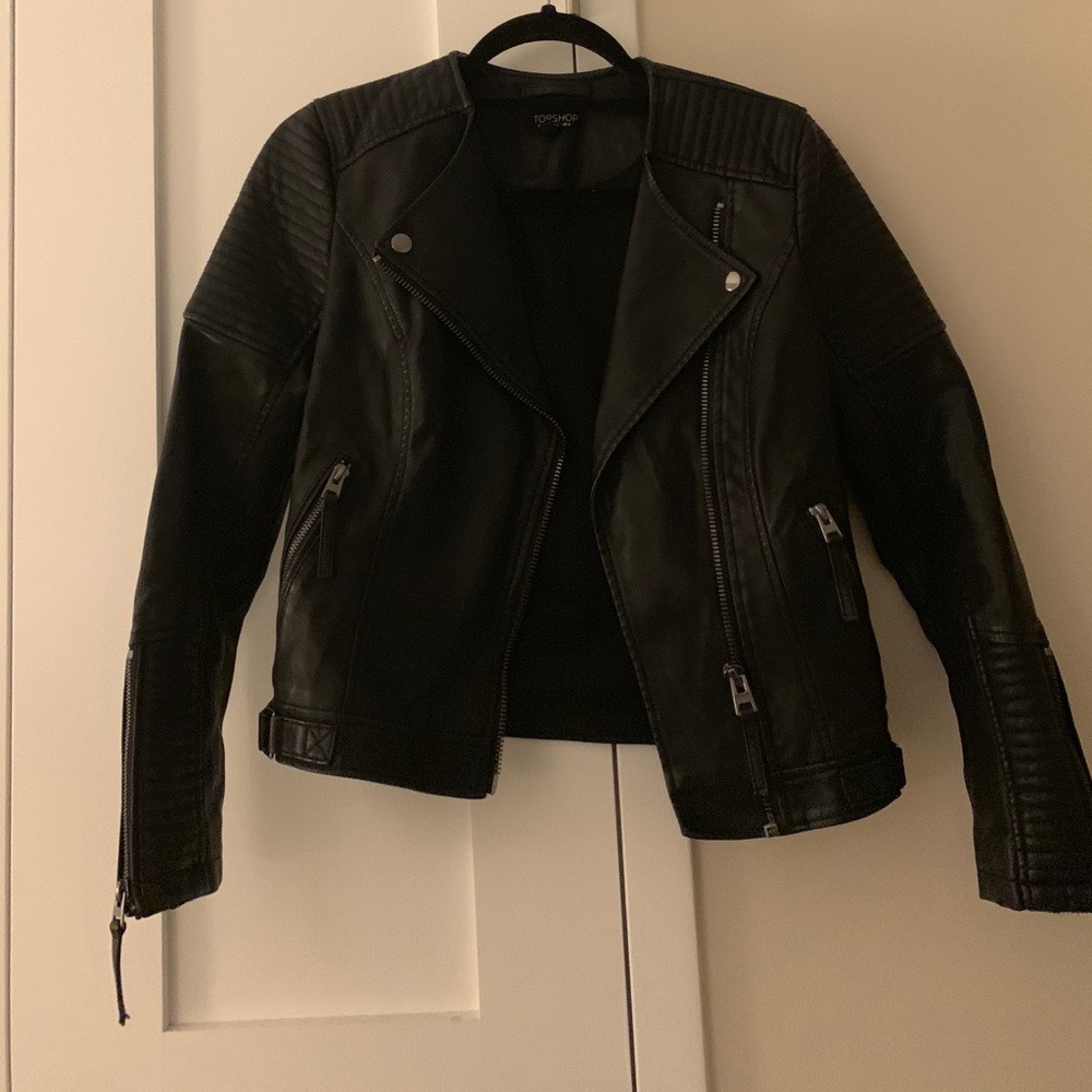 Topshop Black Faux Leather Jacket